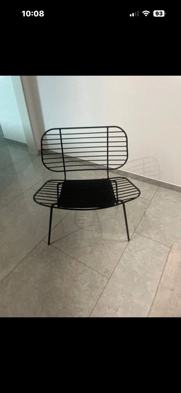 Draadstoel metaal, Maison & Meubles, Chaises, Enlèvement, Comme neuf, Noir, Métal