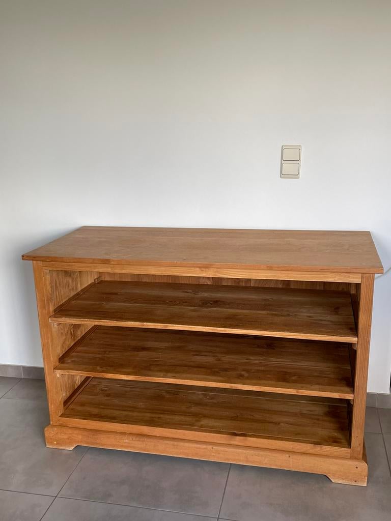 Houten dressoir / open lage kast, Ophalen, Zo goed als nieuw