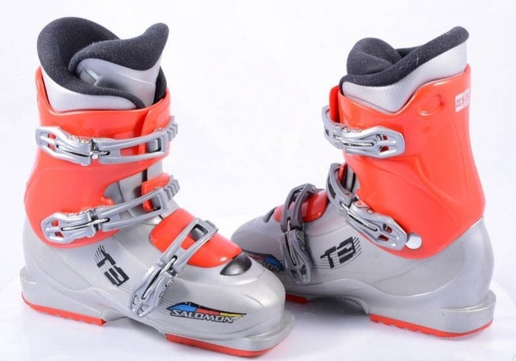 36,5; 37; 38; 38,5 EU kinderskischoenen SALOMON T3, GREY/red, Sports & Fitness, Carving, Salomon, Utilisé, Chaussures