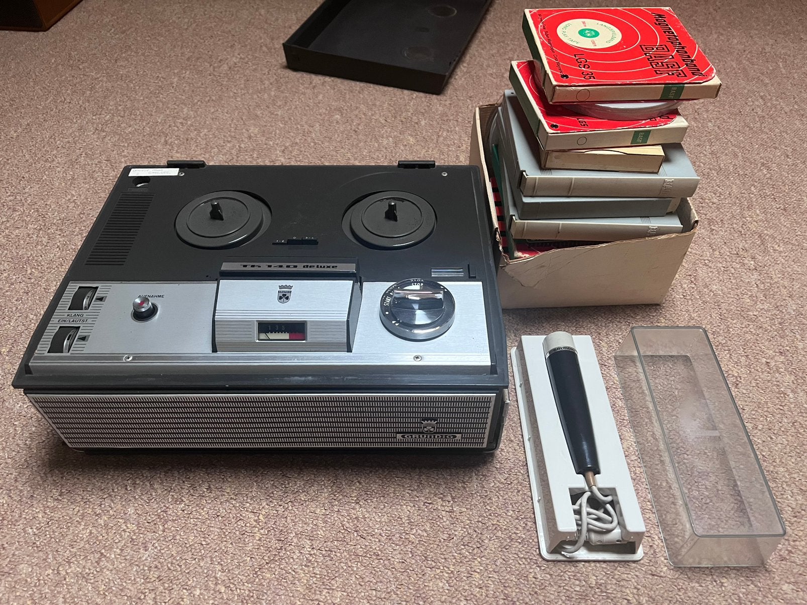 Te koop: Grundig bandrecorder, 100% incl alle toebehoren !!!, Ophalen, Bandrecorder