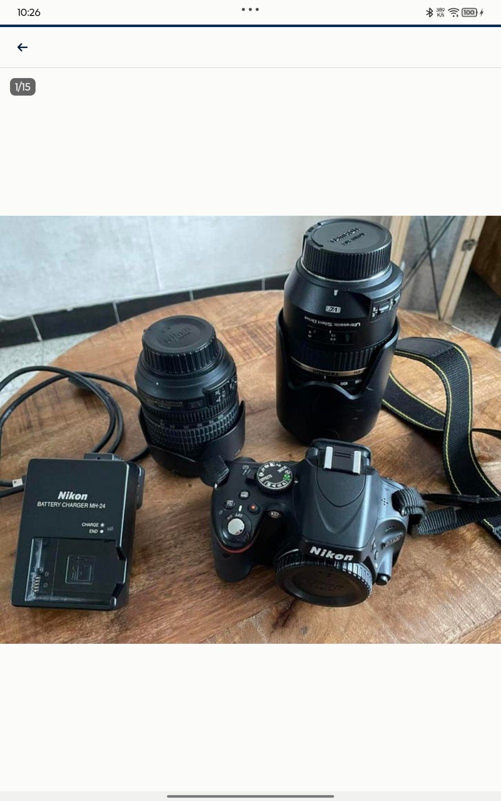 Appareil photo Nikon D5100/ 2objectifs/ batterie/ chargeur, Enlèvement, Chargeur, Nikon