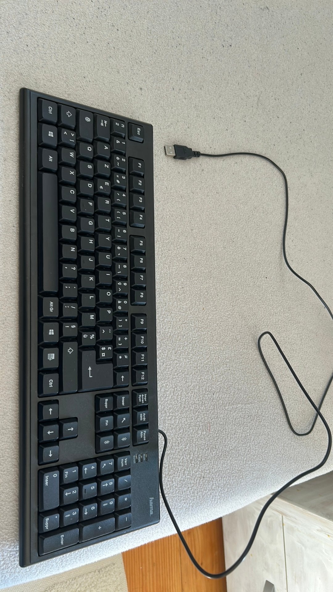 Clavier filaire Hama AZERTY, Informatique & Logiciels, Enlèvement ou Envoi, Azerty, Comme neuf, Touches multimédia