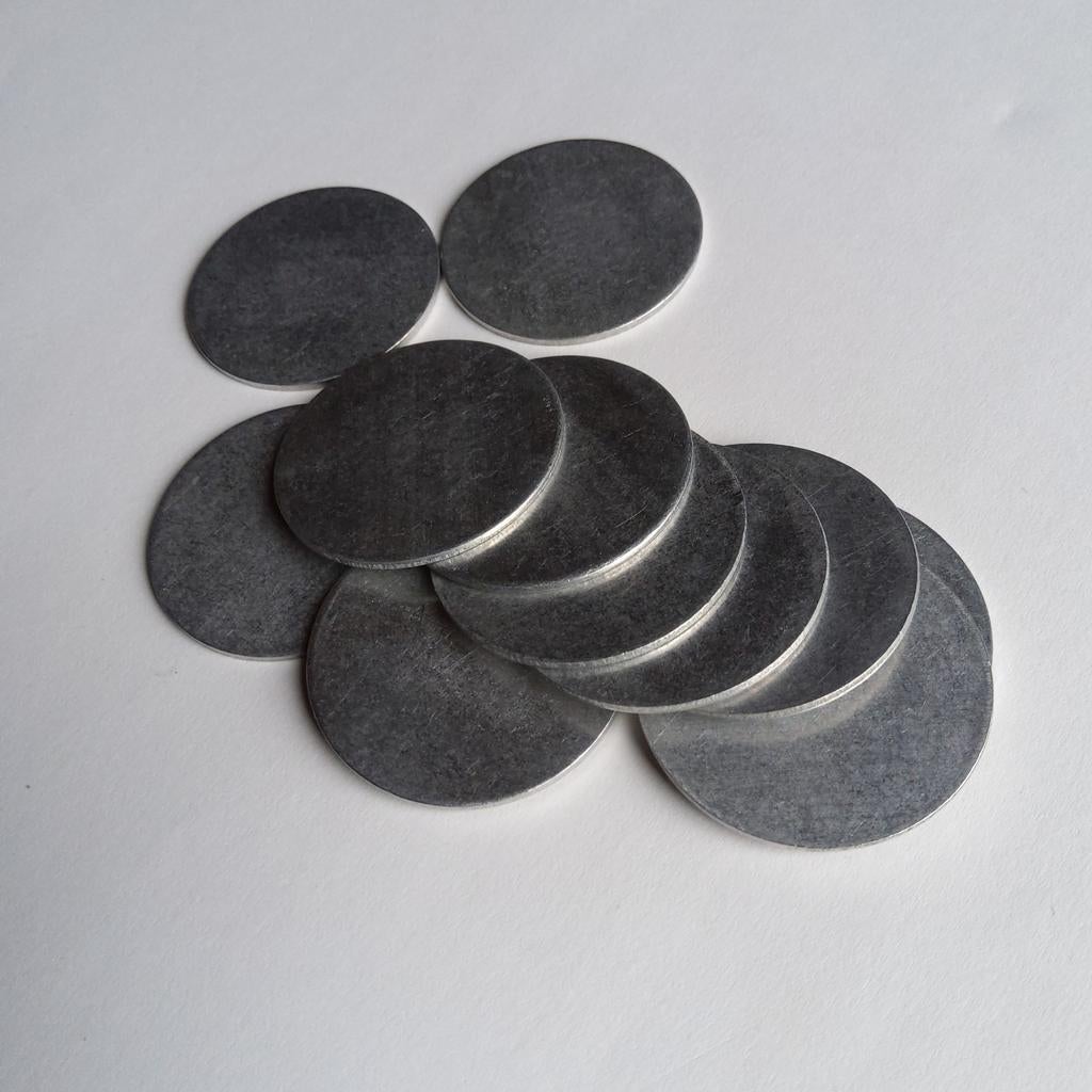 200 ronde metalen schijven. Diameter:4 cm, Hobby en Vrije tijd, Ophalen of Verzenden