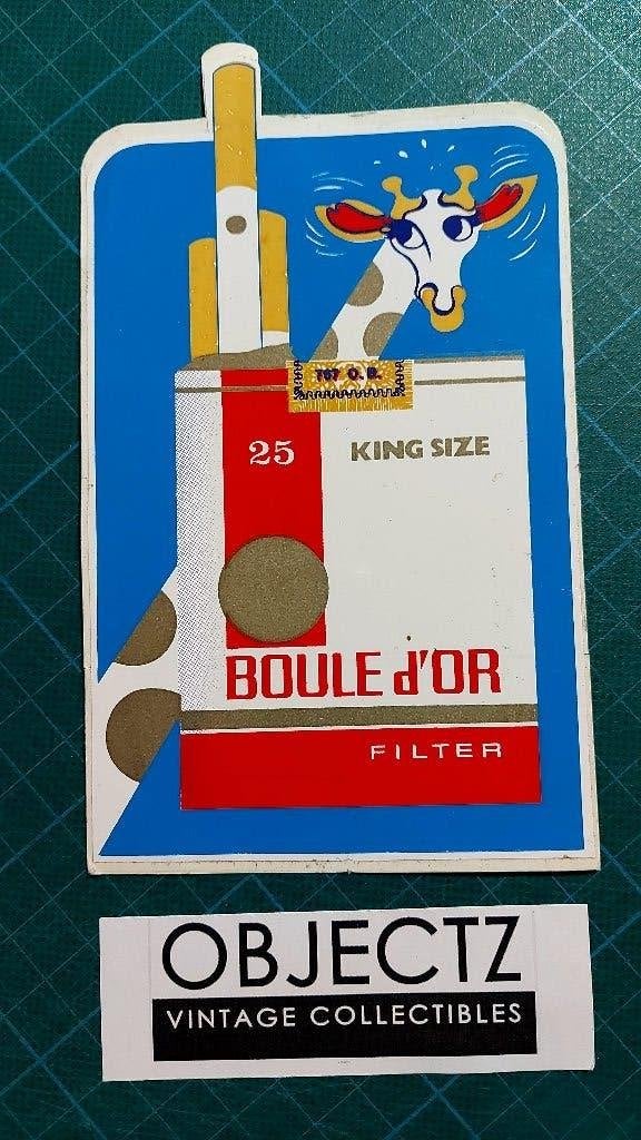 Boule D'or sigaretten - Leuke vintage sticker, Verzamelen, Ophalen of Verzenden, Zo goed als nieuw, Overige typen