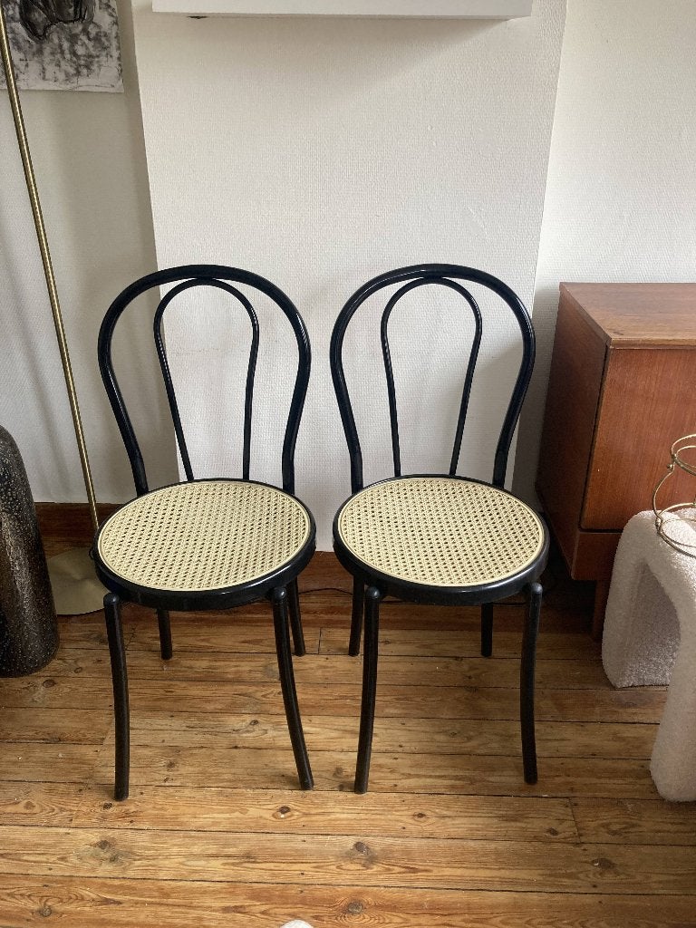 Set van 2 stoelen Thonetstijl (kunststof), Huis en Inrichting, Ophalen, Kunststof, Twee, Zwart