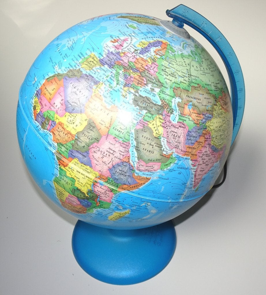 Vintage verlichte wereldbol, Kunststof, Zo goed als nieuw, Educatief, Ophalen of Verzenden