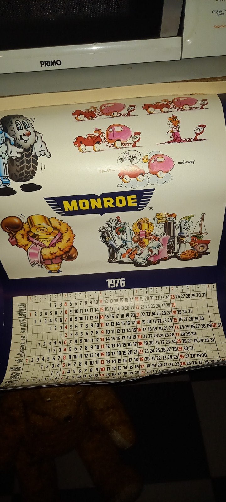 calendrier Monroe 1976, Enlèvement ou Envoi, Calendrier annuel, Utilisé