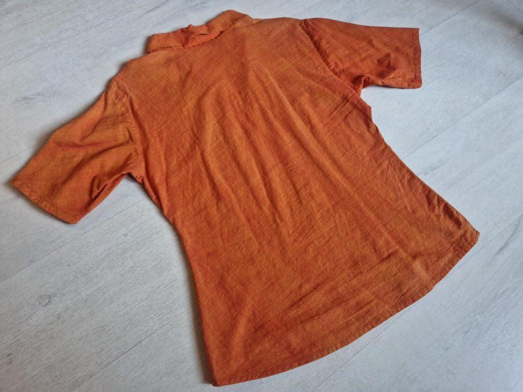 prachtig oranje hemdje in Indisch katoen, Ophalen, Zo goed als nieuw, Maat 38/40 (M), Oranje