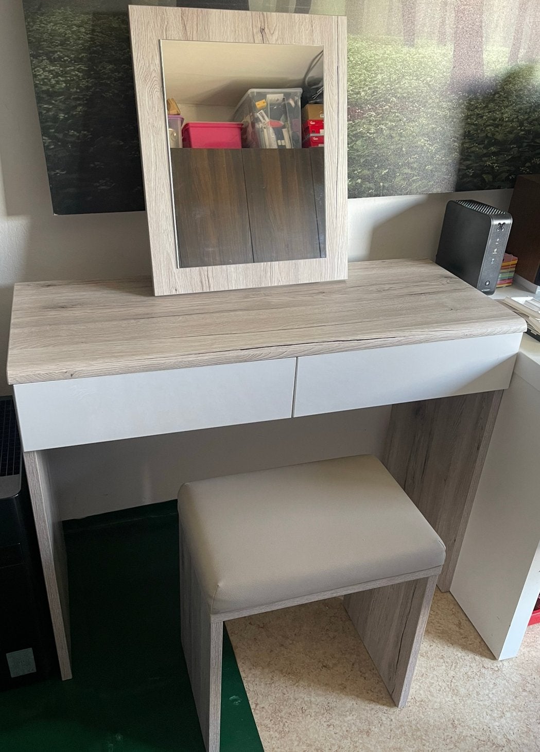 Make up/ bureau tafel met schuiven + stoel, Ophalen, Zo goed als nieuw