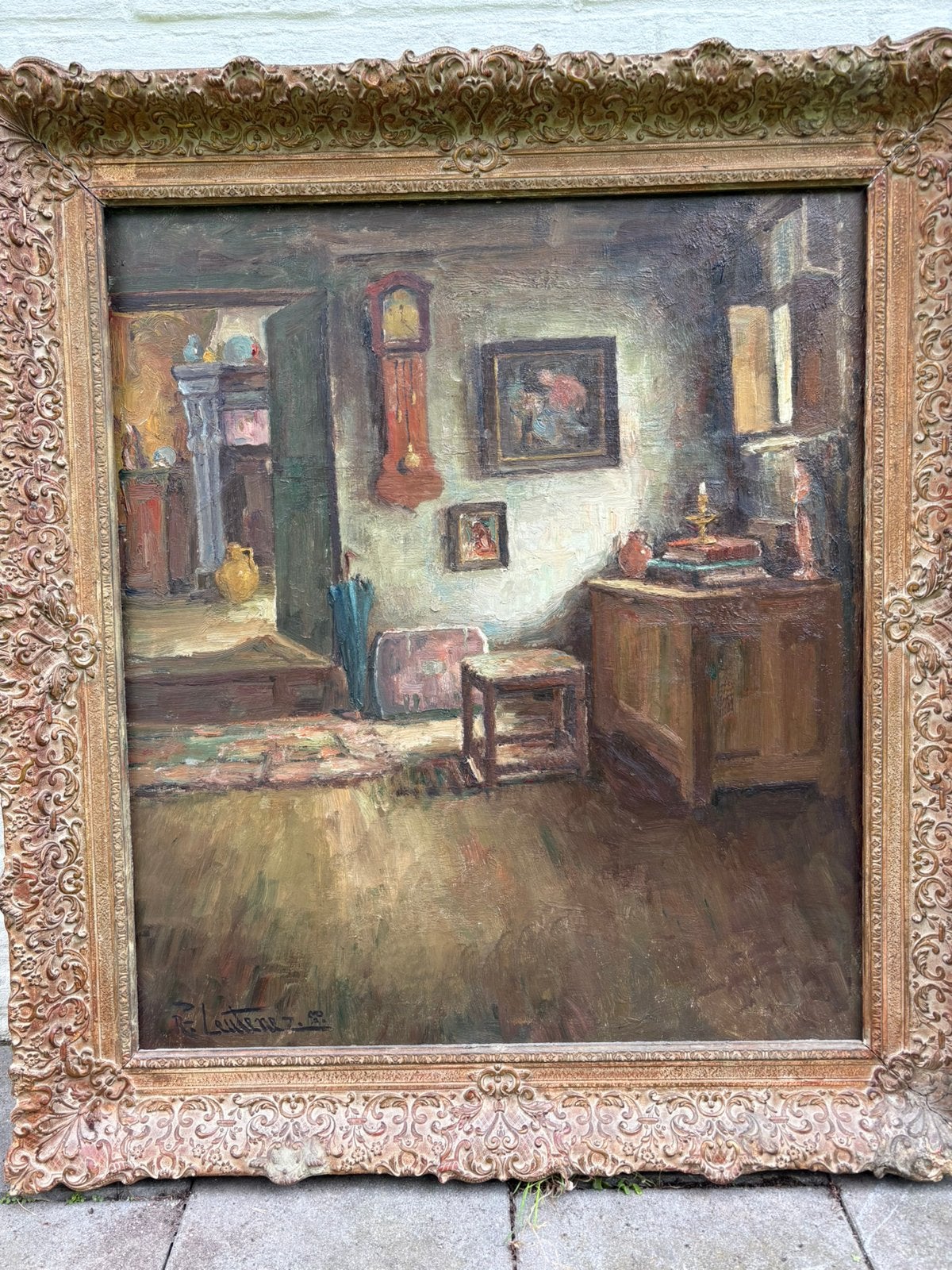 Schilderij leutenez 1955, Antiek en Kunst, Kunst | Schilderijen | Klassiek, Ophalen