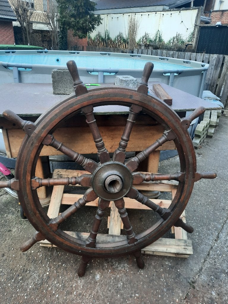 Houten roer voor schip, Verzamelen, Ophalen, Gebruikt, Motorboot of Zeilboot, Gebruiksvoorwerp