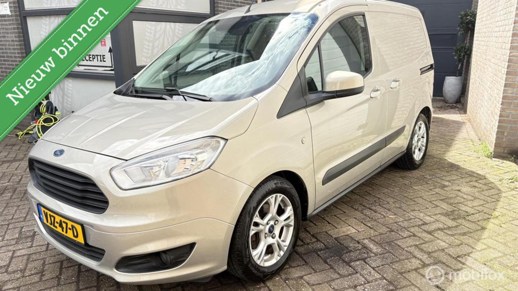 Ford Transit Courier BENZINE * 2 schuifdeuren *, Auto's, Voorwielaandrijving, Stof, Zwart, Beige