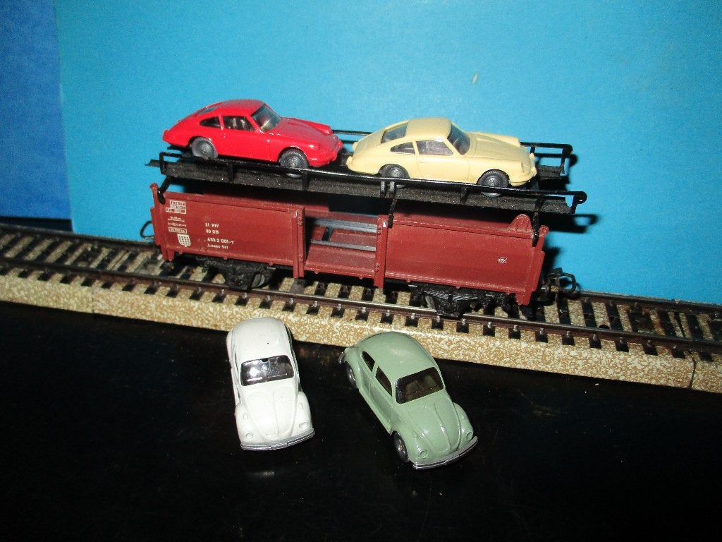 Marklin 4613 avec 2 Porches + 2 VW, Enlèvement ou Envoi, Utilisé, Wagon, Märklin