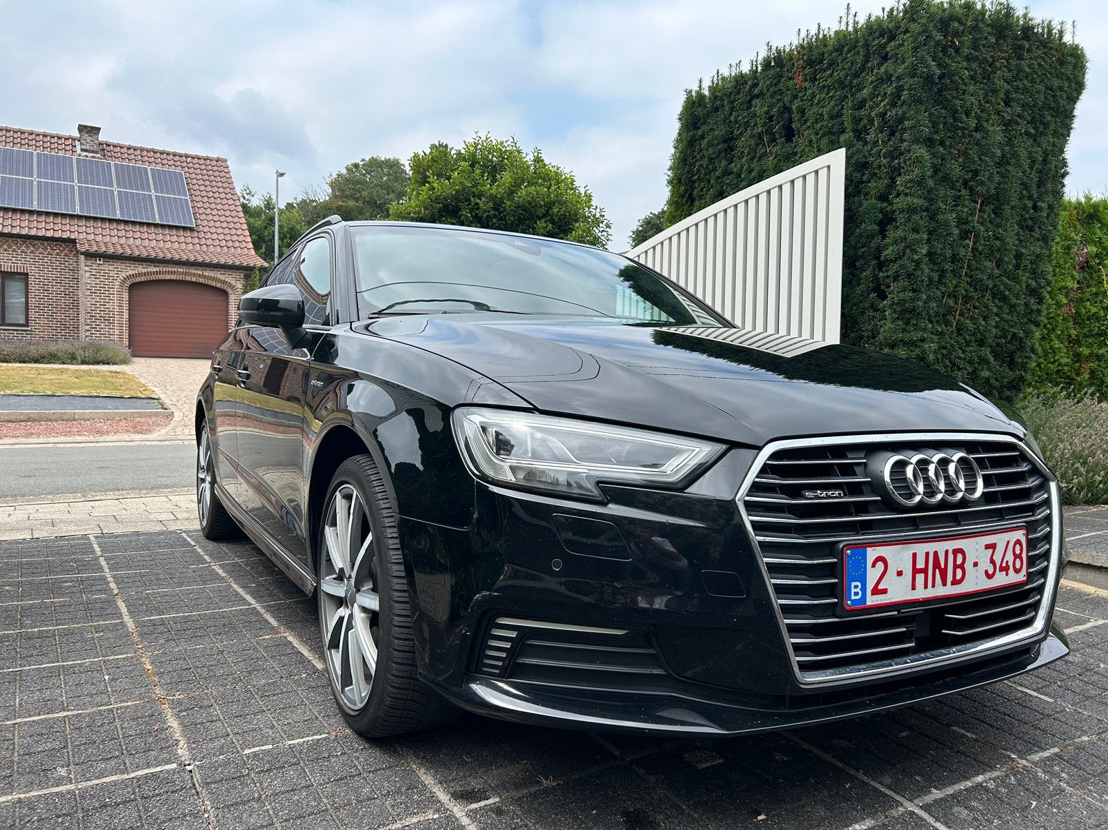 Audi A3 E-Tron S-line Shadow line, Auto's, Dealer onderhouden, Leder en Stof, Zwart, 5 deurs