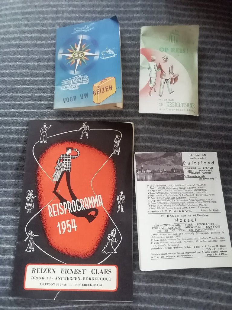3 reisboekjes info uit de jaren 50, Verzamelen, Ophalen