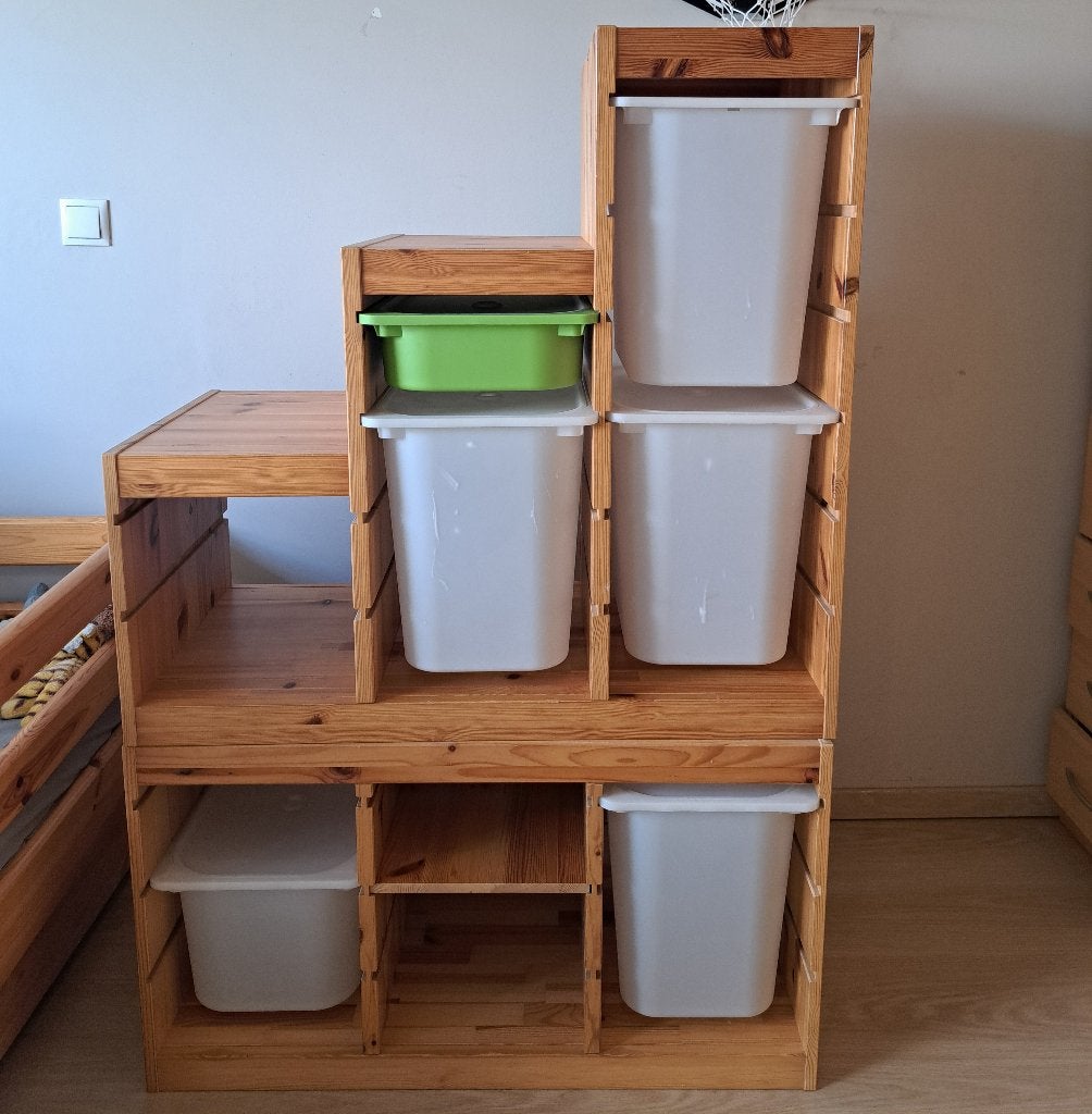 IKEA TROFAST — 2 armoires en bois + 6 bacs et étagère, Enlèvement, Utilisé, Armoire