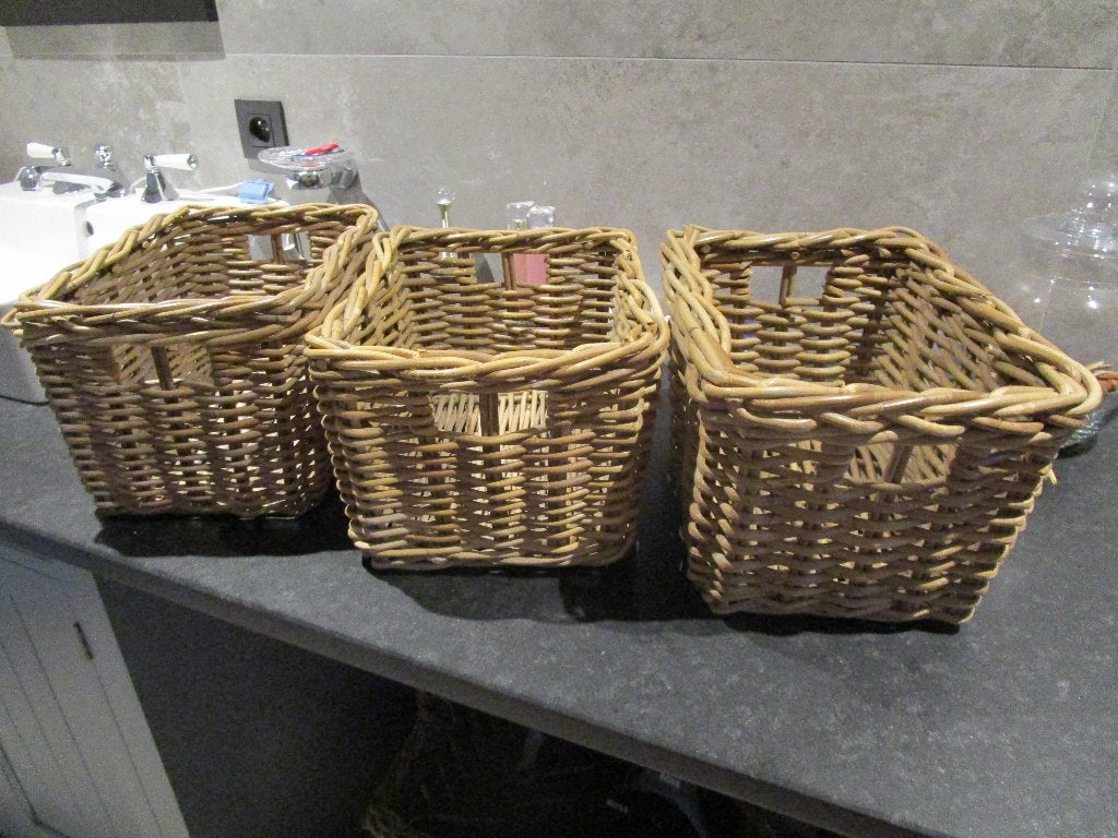 3 mandjes riet, Ophalen, Gevlochten, Mand, Nieuw