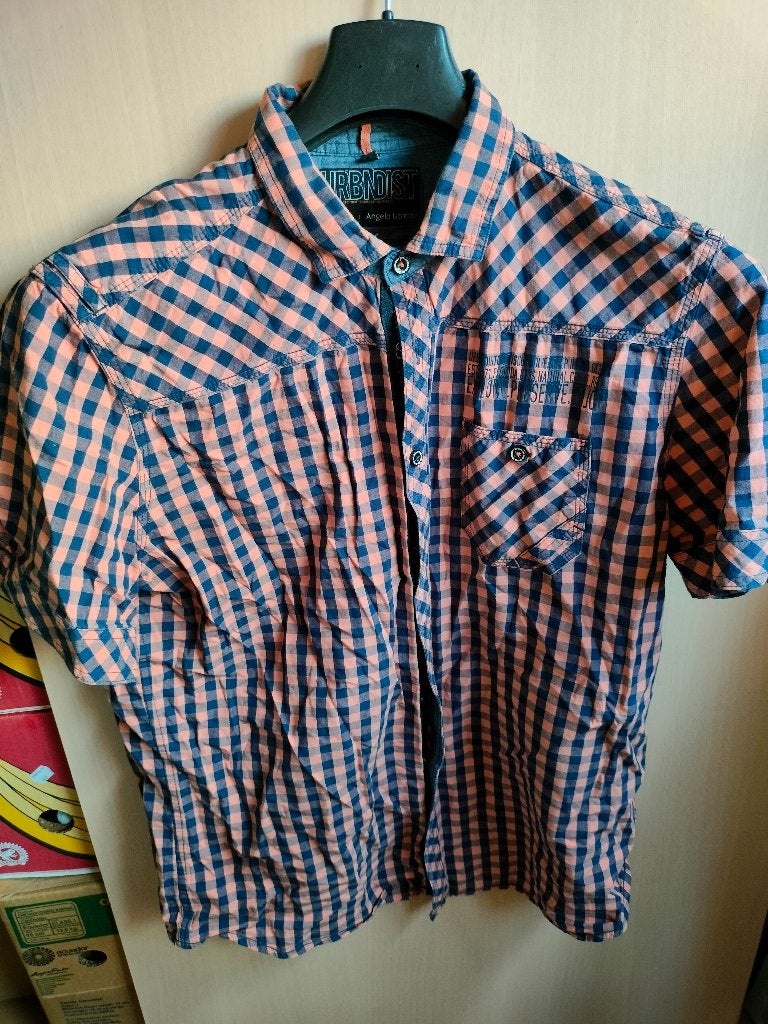 hemd Angelo Litrico maat 43-44 oranje blauw korte mouwen, Vêtements | Hommes, Chemises, Enlèvement ou Envoi, Comme neuf, Bleu