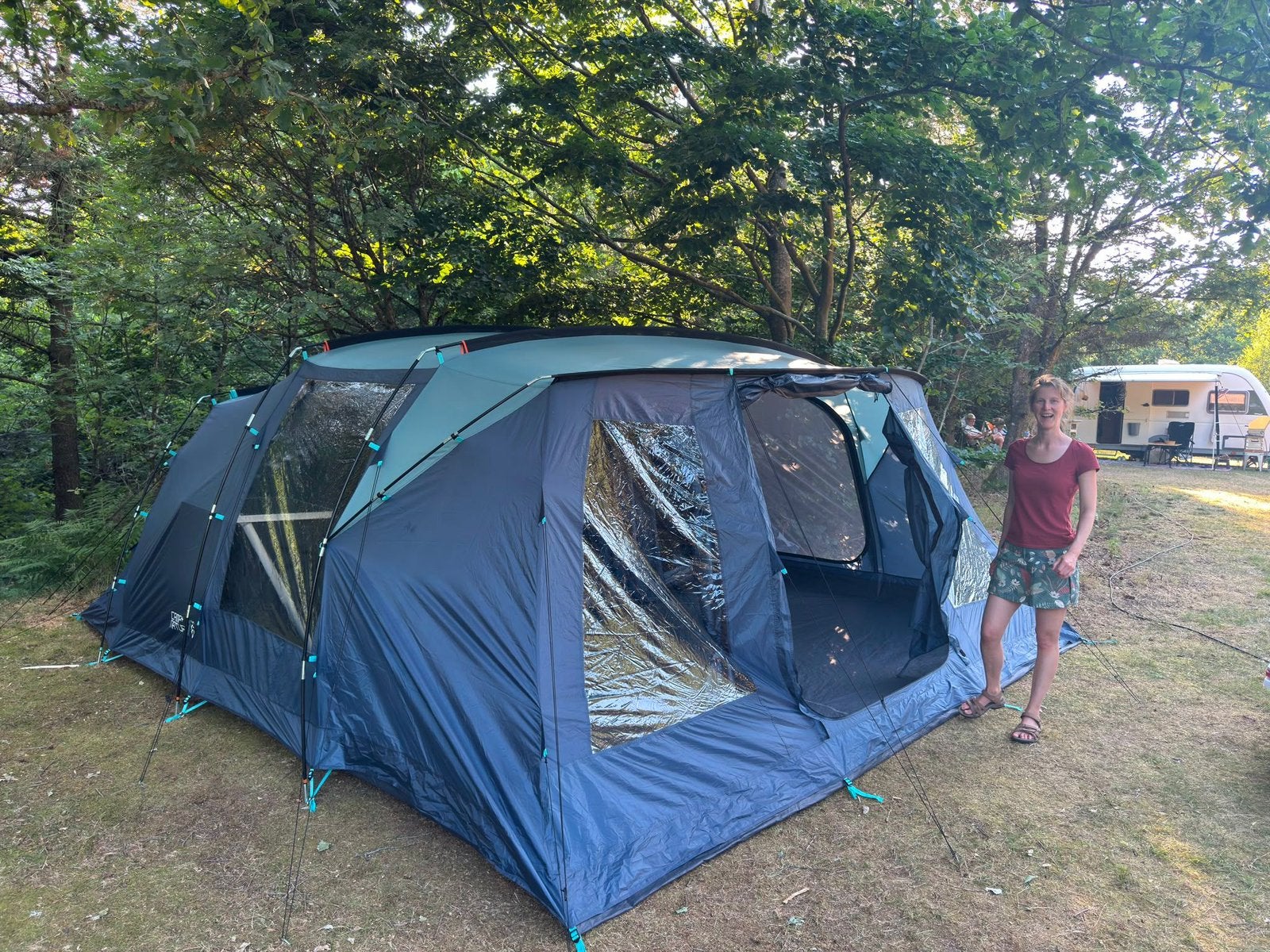 Tent 6 personen nature+camp 3 compartimenten, Caravans en Kamperen, Tenten, Ophalen, Zo goed als nieuw, Tot en met 6