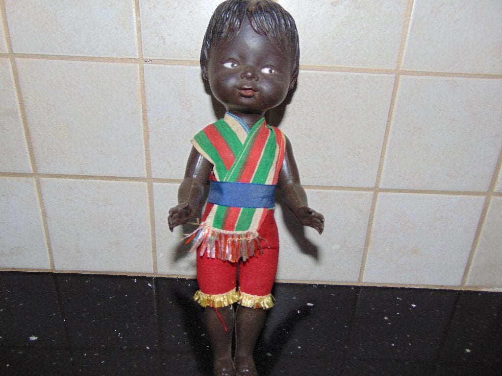 Oud gekleurd popje 25 cm, Enlèvement ou Envoi