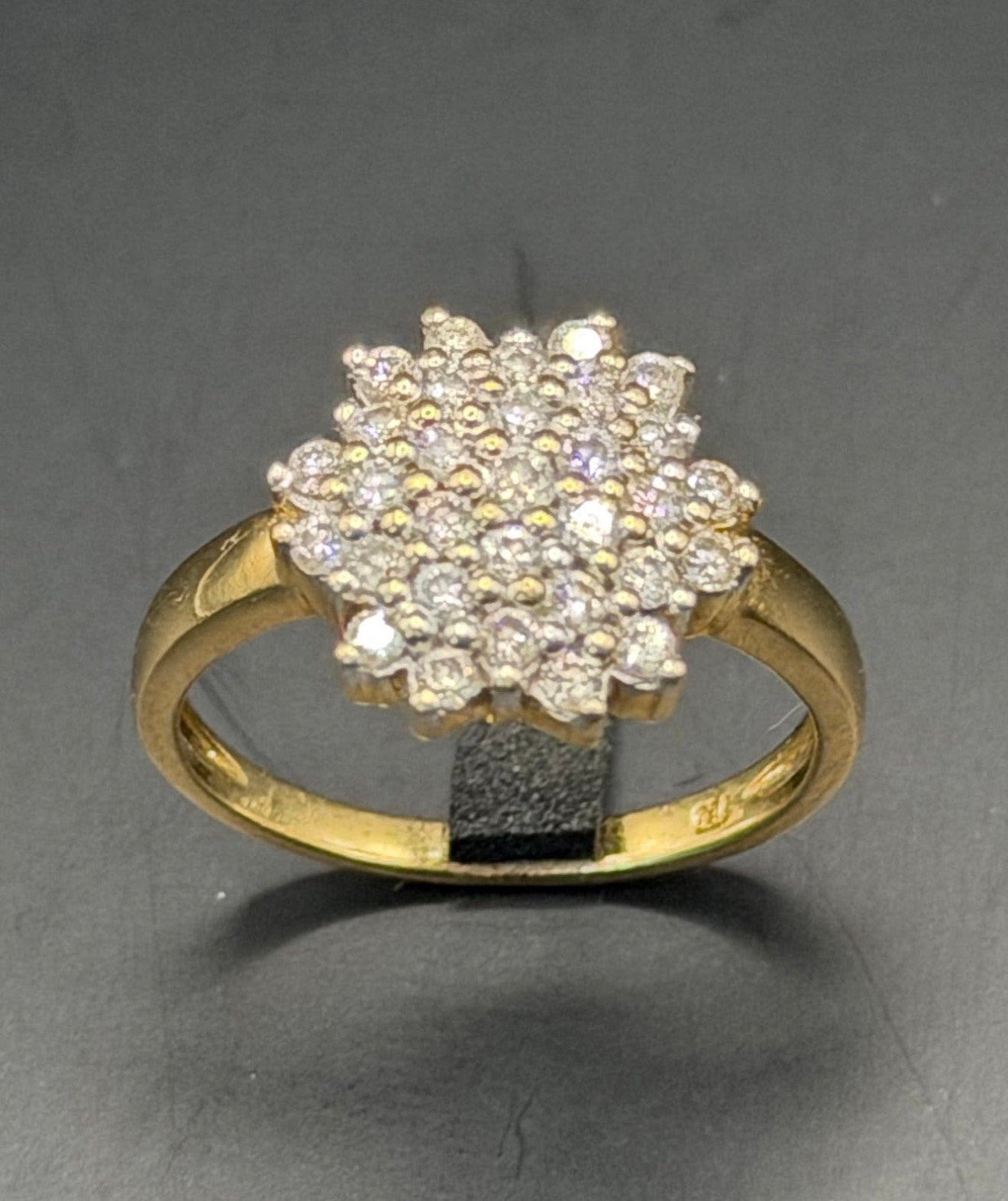 Prachtige 18K gouden ring met natuurlijke diamanten- 16,5mm, Enlèvement ou Envoi, Or, Plus petit que 17, Or