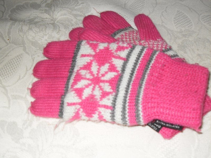handschoentjes roos, Kinderen en Baby's, Babykleding | Mutsen, Sjaals en Wanten, Ophalen, Meisje, Wanten, Zo goed als nieuw