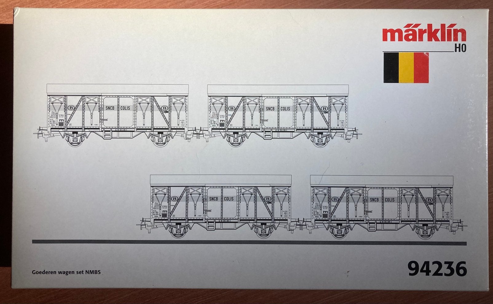 Marklin 94236 set van 4 NMBS HO parcel-colli auto's, Hobby en Vrije tijd, Ophalen of Verzenden, Nieuw, Wagon