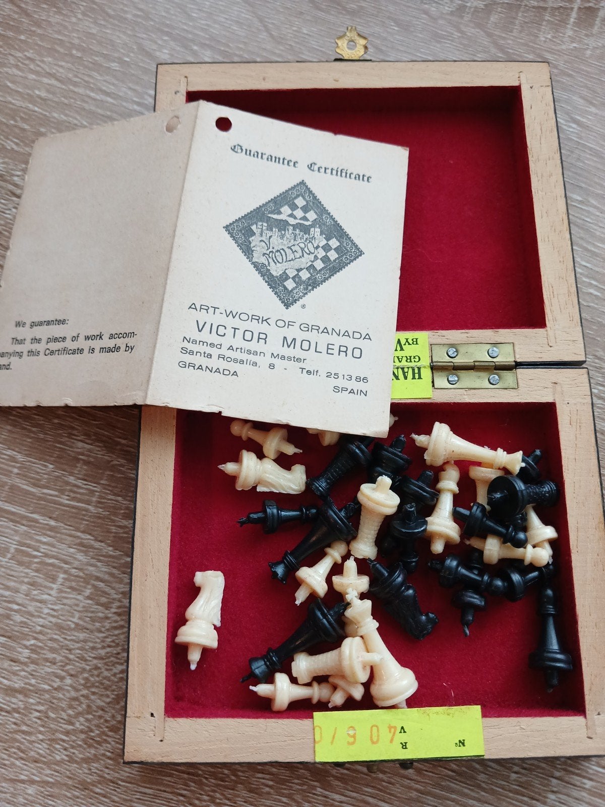 mini jeux d échec v.molero os bois finition laquée neuf, Antiquités & Art, Enlèvement ou Envoi