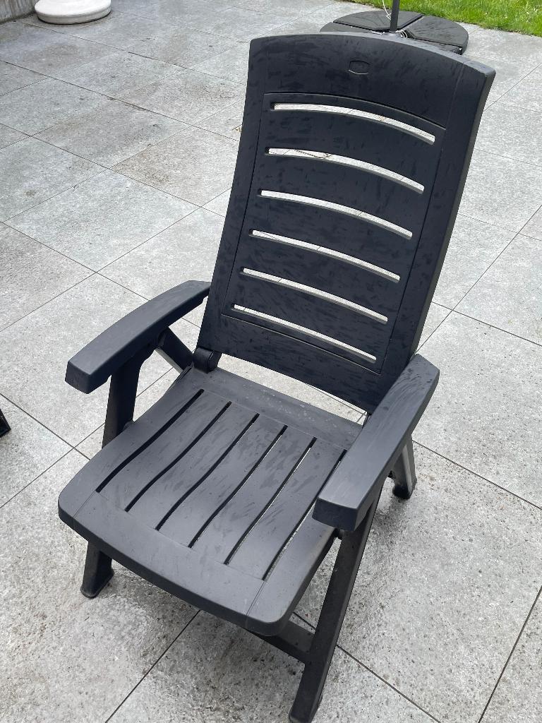 tuinstoelen met kussens, Tuin en Terras, Ophalen, Gebruikt, Kunststof, Verstelbaar