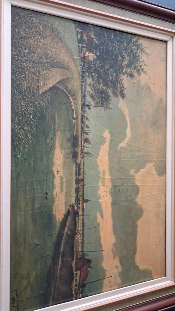 Peinture par un peintre amateur 1970/cadre 103x74cm, Antiquités & Art, Enlèvement
