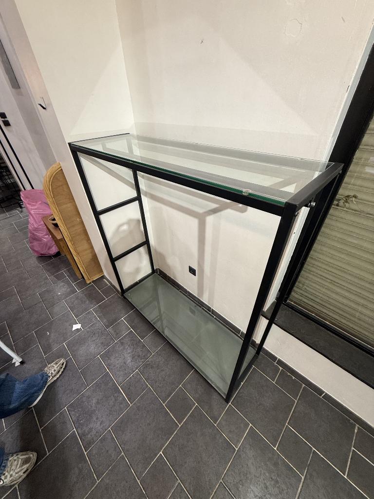 2x Tringles vêtements métal boutique + plateau verre, Huis en Inrichting, Overige Huis en Inrichting, Gebruikt, Ophalen