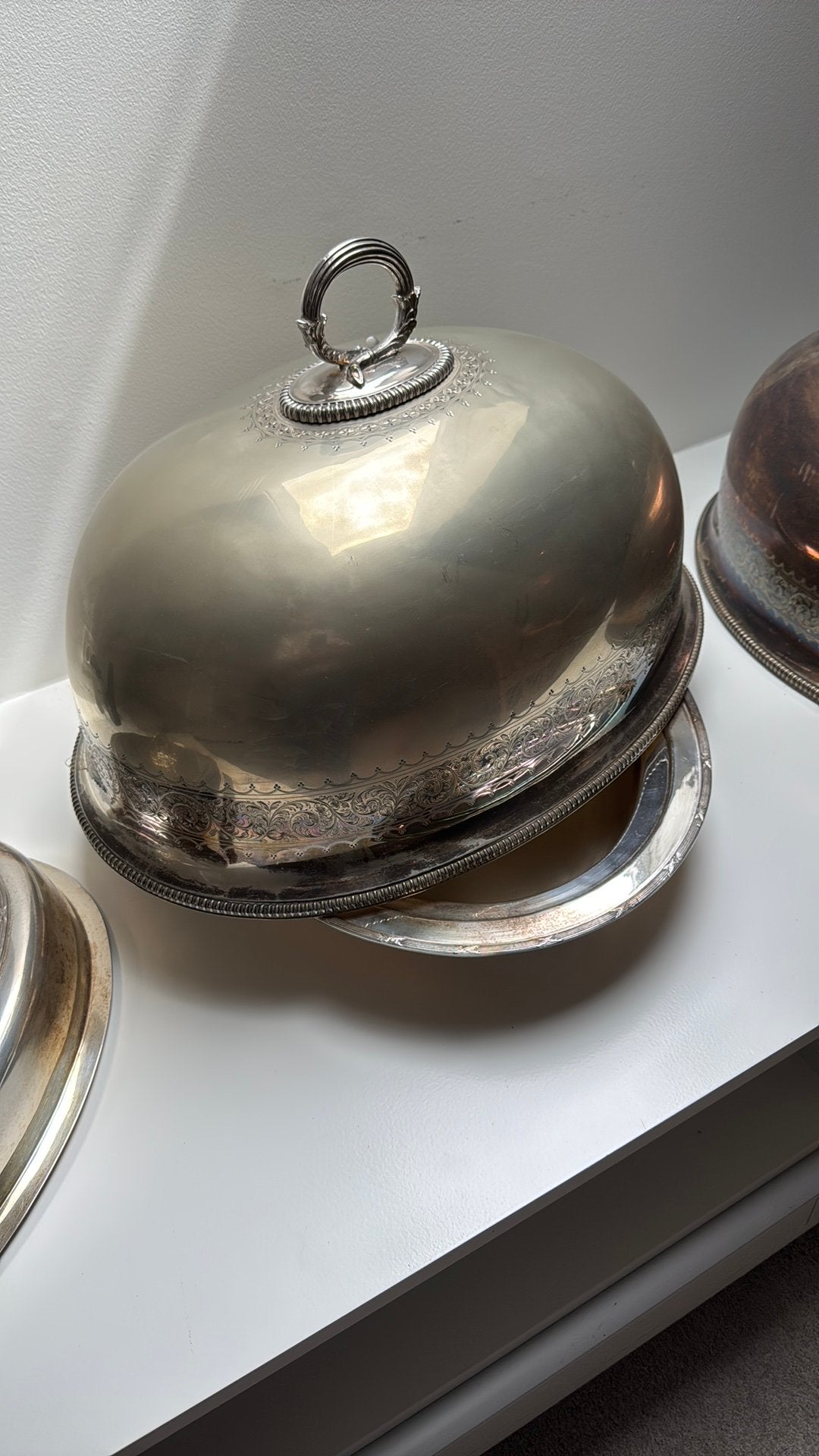 3 cloches en métal argenté, Enlèvement, Comme neuf