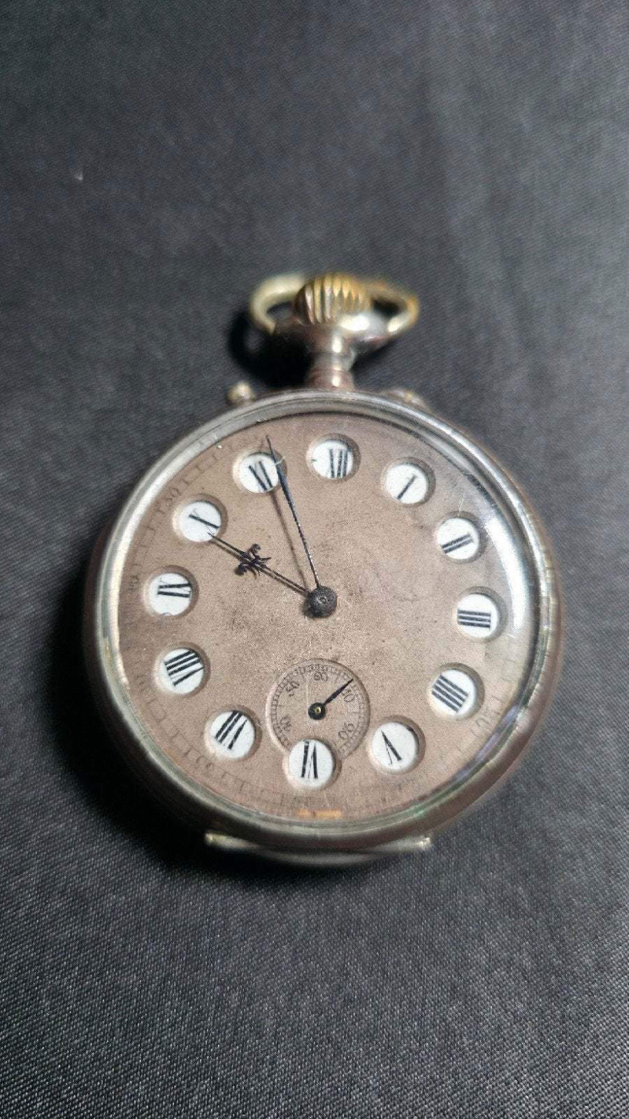 MÉDAILLE D’OR Paris 1869 montre a gousset 10 rubis, Zilver