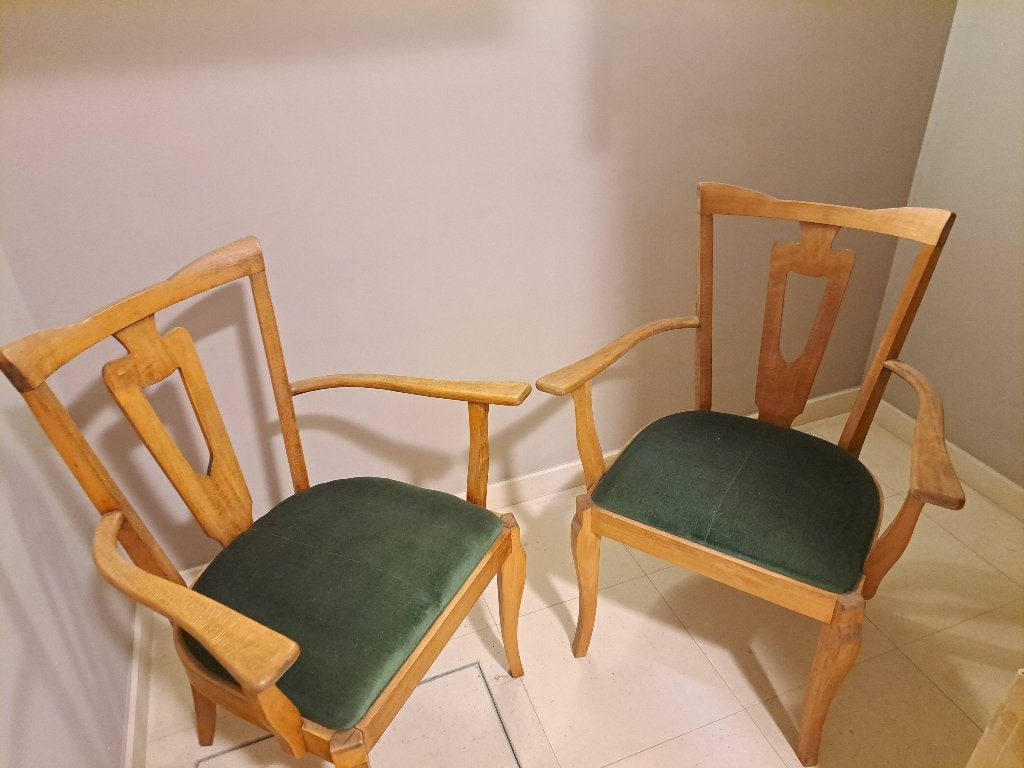 2 STOELEN MET ARMLEUNING, Antiek en Kunst, Ophalen