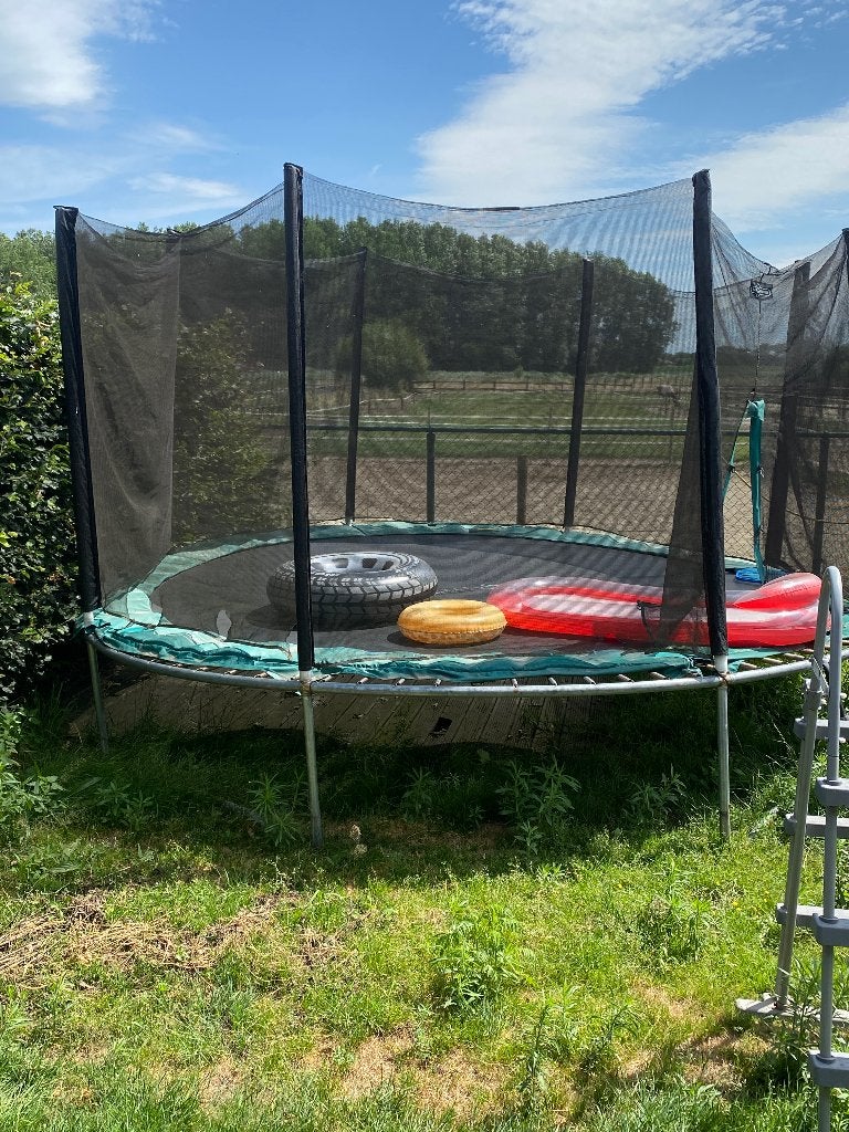 Trampoline met net Ø430 cm, Kinderen en Baby's, Speelgoed | Buiten | Trampolines, Ophalen, Gebruikt
