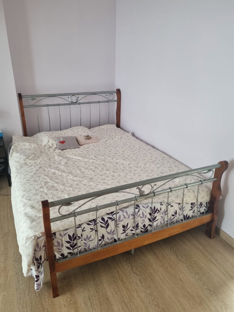 Cadre de lit 140x200 cm (sans matelas), Queen size, 140 cm, Brun, Enlèvement