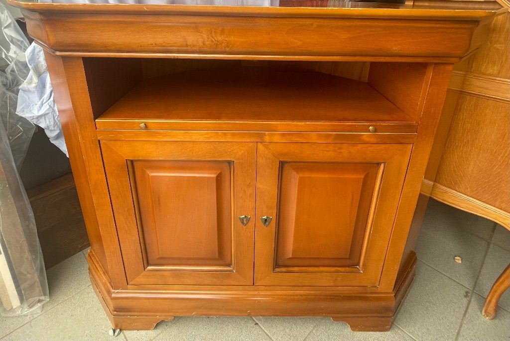 Meuble TV de coin en bois de merisier, Moins de 100 cm, 100 à 150 cm, Enlèvement, Utilisé