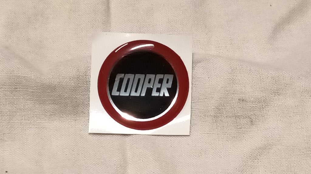 zelfklevend logo " COOPER " schakelpook Classic Mini, Auto-onderdelen, Interieur en Bekleding, Ophalen, Nieuw, Mini