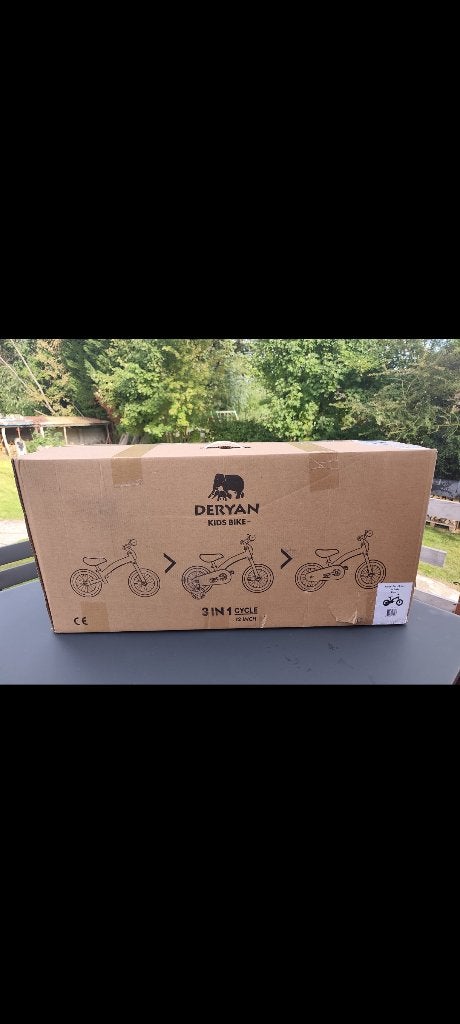 Vélo enfant 3 en 1 Valeur 150€, Neuf, Frein sur jante, Deryan, Stabilisateurs