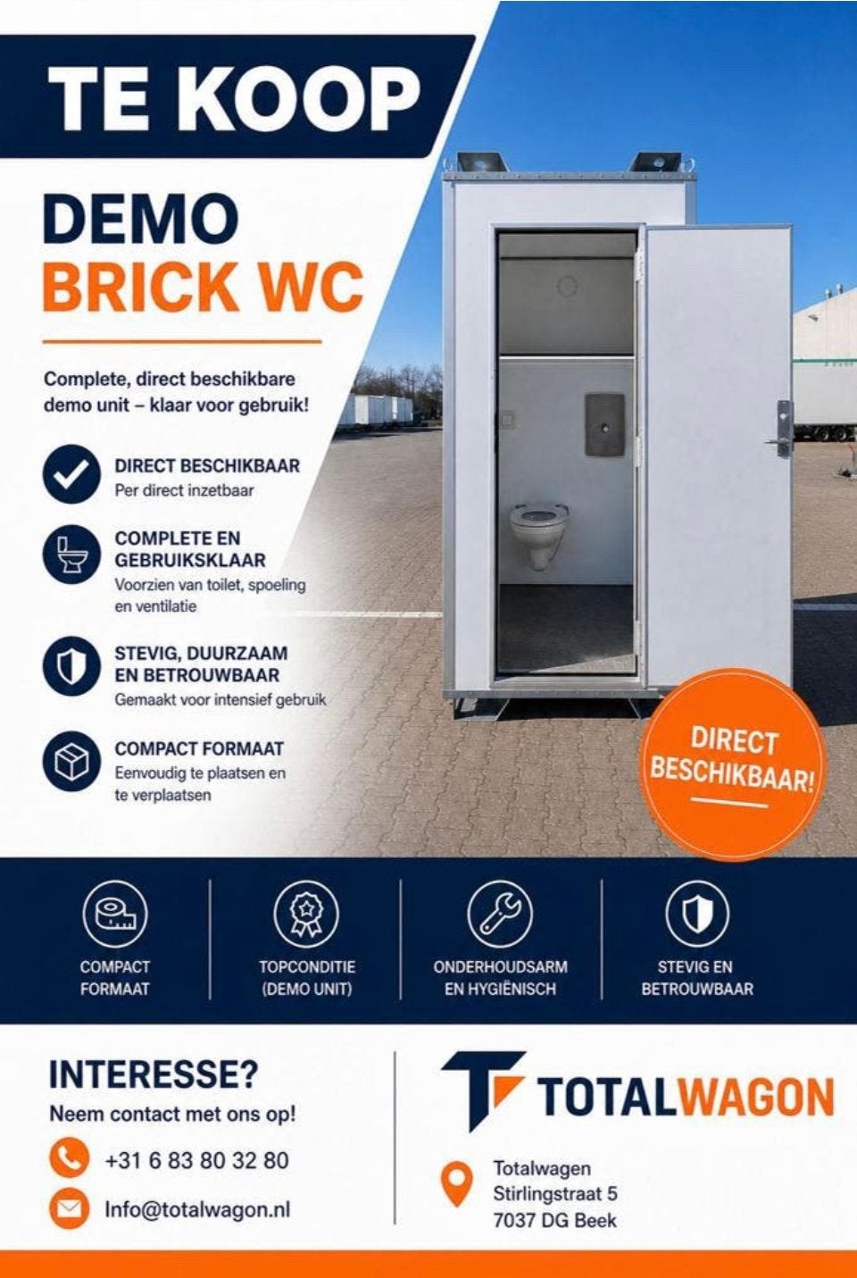 Te koop demo Brick toiletten geïsoleerde verwarmd, Ophalen, Zo goed als nieuw