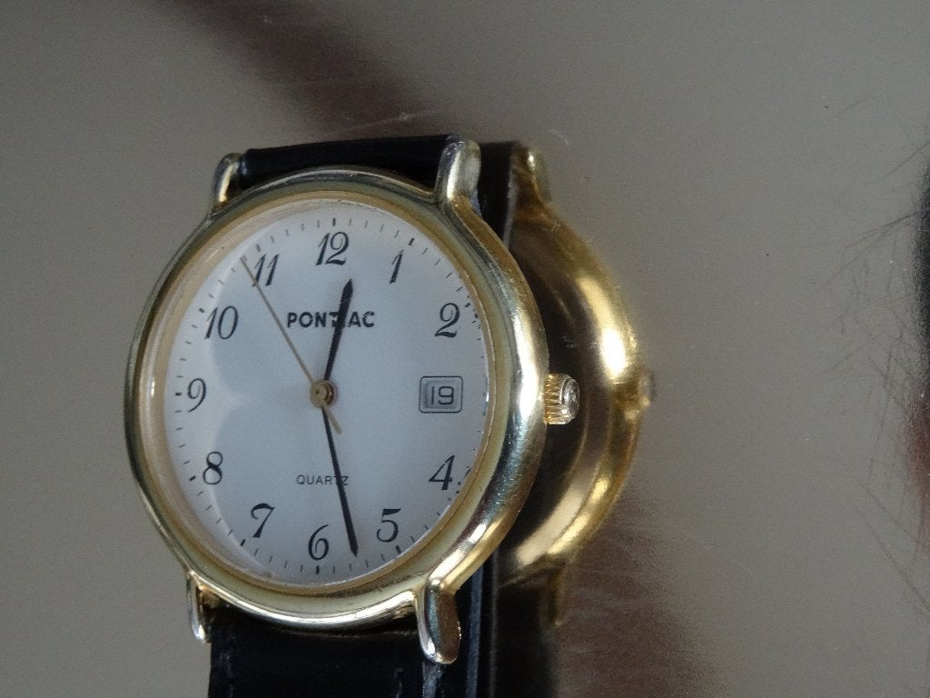 Pontiac horloge met datum, Ophalen of Verzenden, Gebruikt, Polshorloge