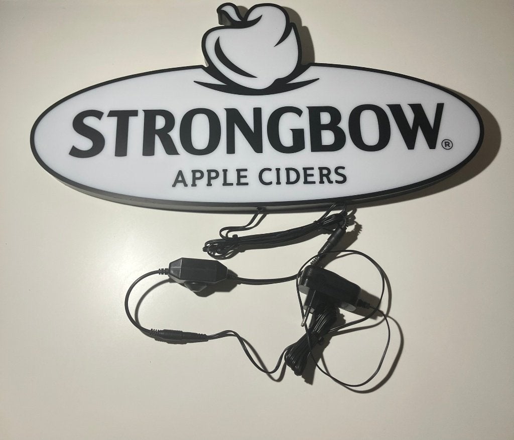 Verlicht Strongbow Apple Ciders reclamebord, Ophalen of Verzenden, Zo goed als nieuw, Reclamebord, Plaat of Schild, Overige merken