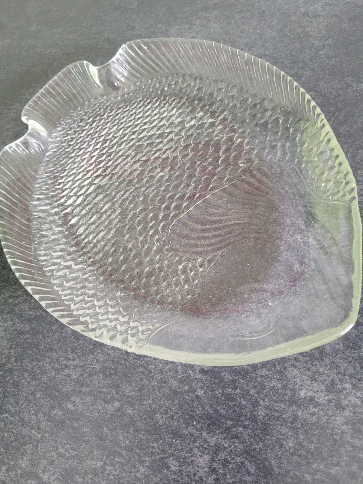 Plateau a poisson ou pour toast en verre, Ophalen of Verzenden, Zo goed als nieuw, Ovaal, Glas