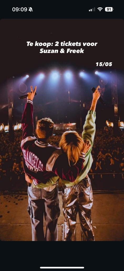 2x ticket te koop Suzan & Freek!!, Tickets en Kaartjes, Twee personen, Mei