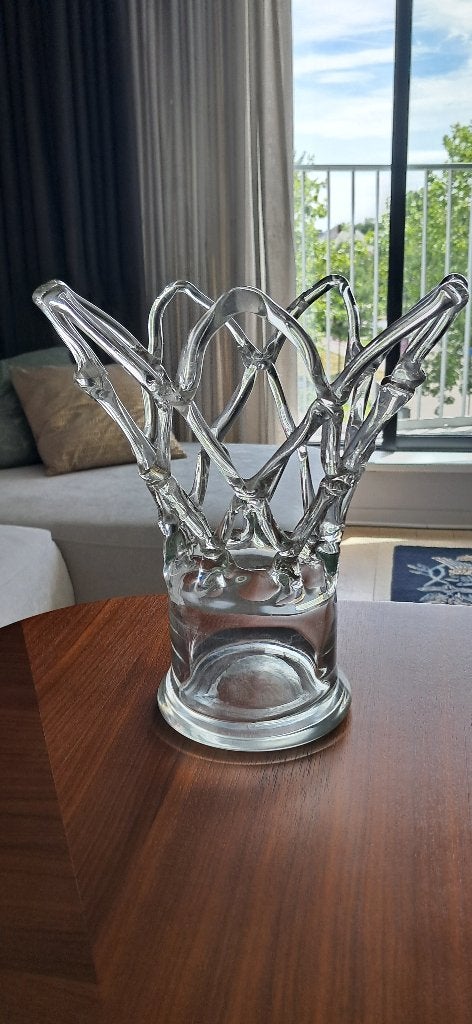 beau vase décoratif, Maison & Meubles, 24 cm, Comme neuf, Verre, Transparent