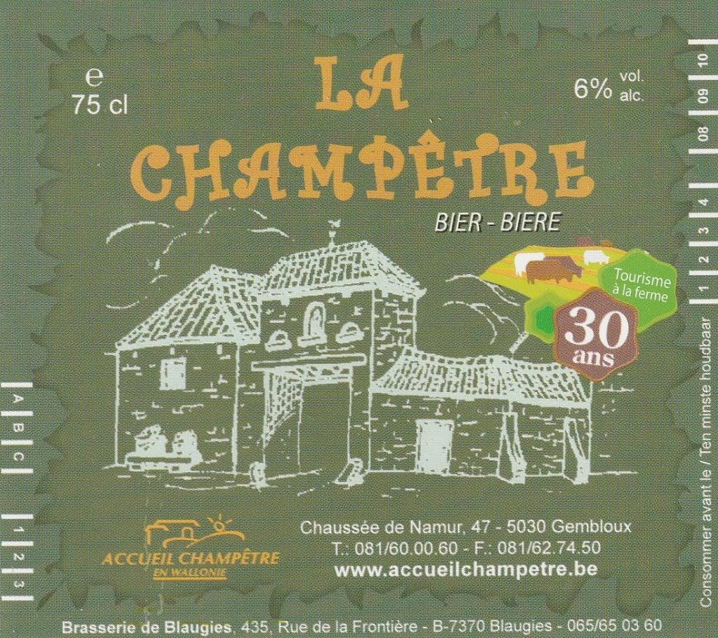 bieretiket België brasserie de Blaugies : La Champêtre, Envoi, Comme neuf, Autres types, Autres marques