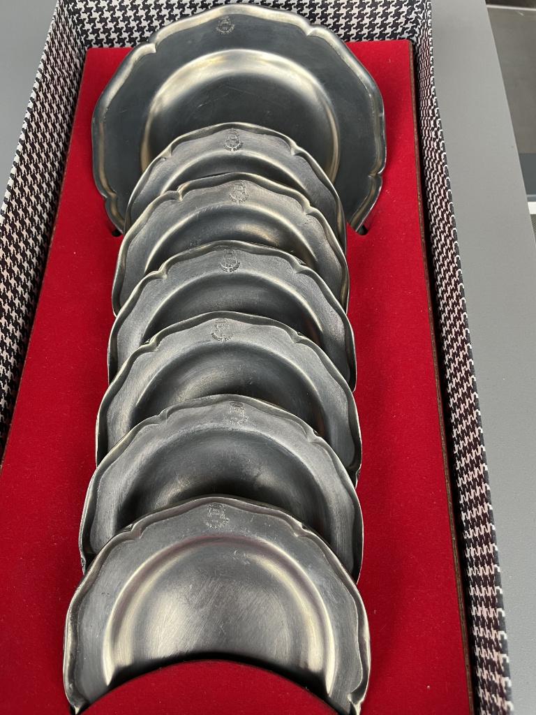 tinnen onderzetters (6 glas- en 1 flesonderzetter), Antiek en Kunst, Ophalen