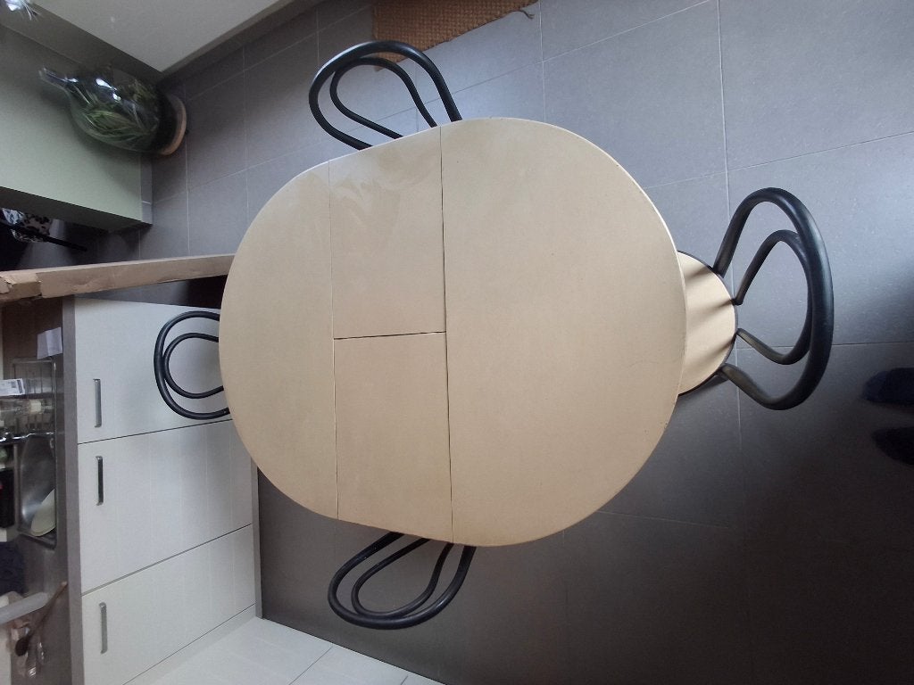Tafel met 2 stoelen, Huis en Inrichting, Ophalen, Gebruikt, Vier personen, Ovaal