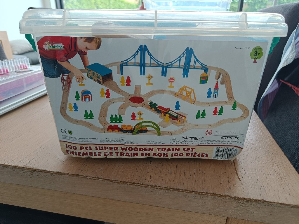 Houten speelgoed treinstel, Ophalen, Gebruikt, Overige typen
