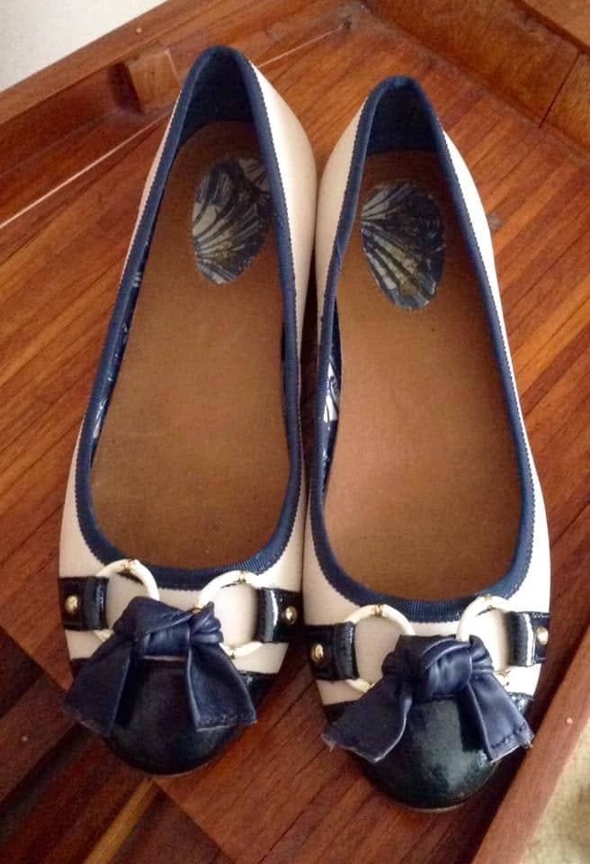 Sperry Top-Sider leren ballerina's P. 38,5, Ophalen of Verzenden, Zo goed als nieuw, Wit, Ballerina's